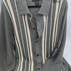 Christian Lacroix Green and Cream Men's Cardigan